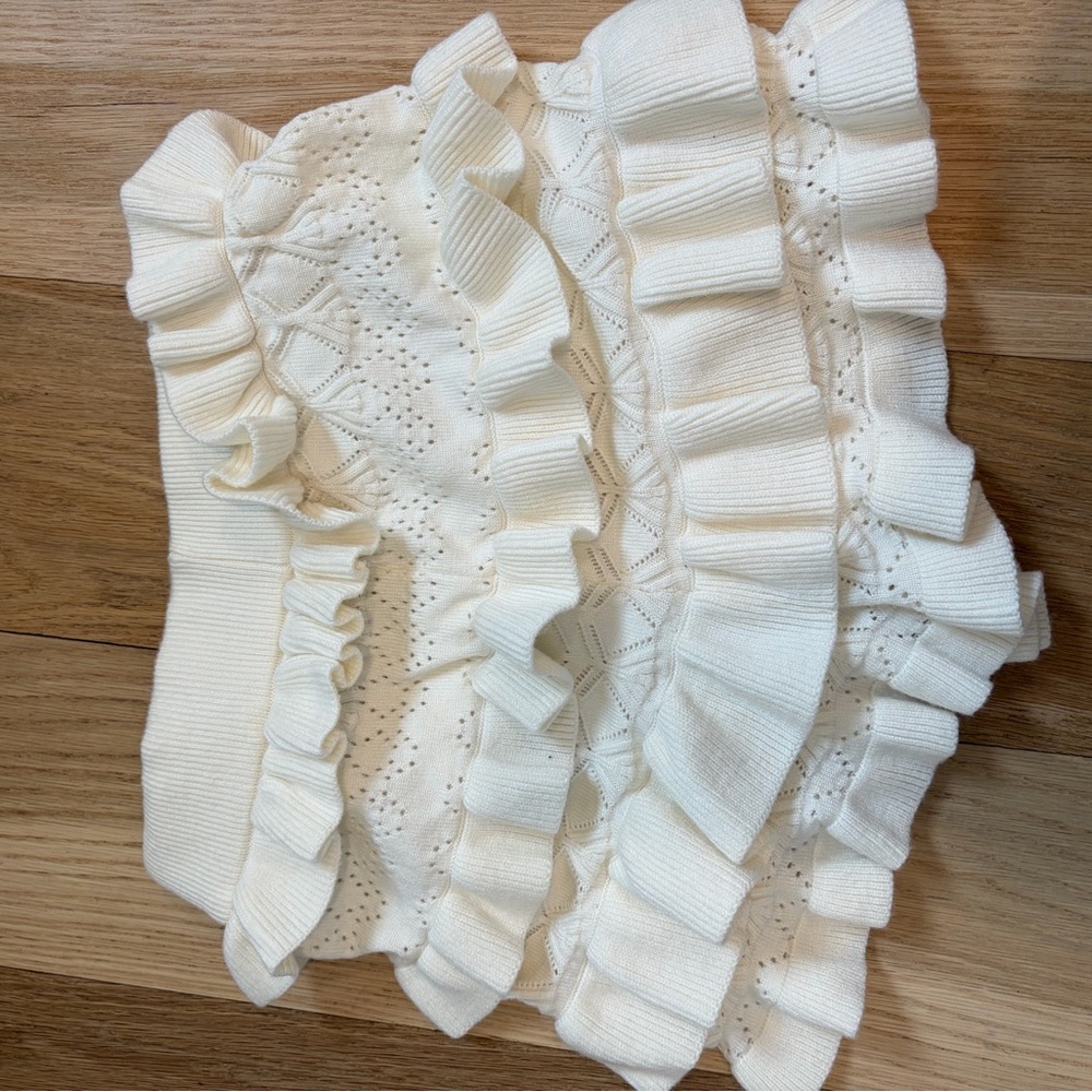 Women's Cream Ruffle Skort - Picture 2 of 2